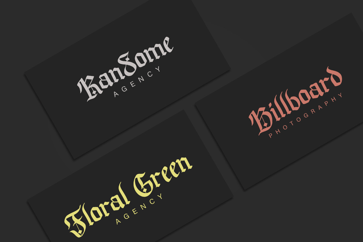 Foldaky Shield Blackletter Font, a Blackletter Font by skiiller studio (Photo 4 of 7)