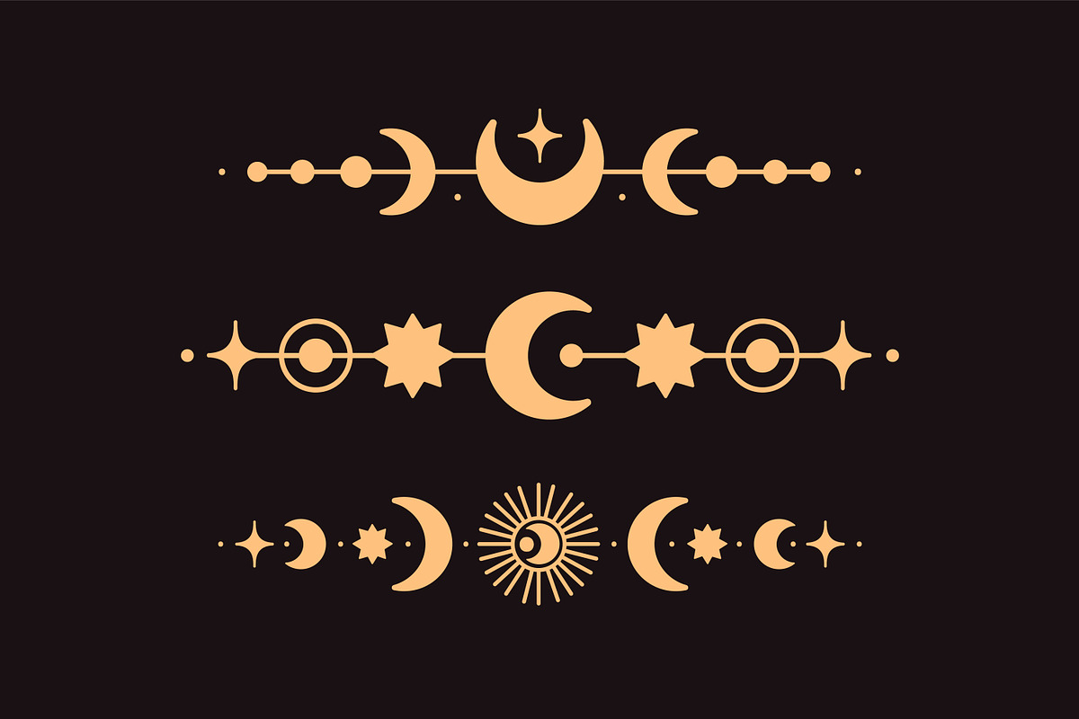 Magic, esoteric lines, borders set, an Illustration by Good Studio (Photo 2 of 8)