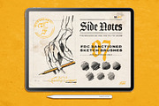 Side Notes Procreate Sketch Brushes, a Brush Add-On by Fried Design Company (Thumbnail 1 of 3)