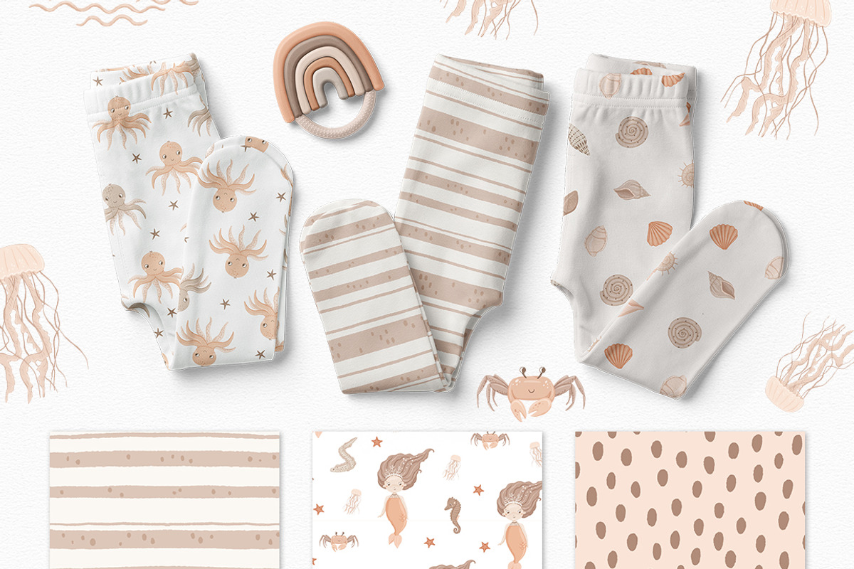 Tiny mermaids - baby collection, an Animal Illustration by polikarpovaart (Photo 7 of 11)