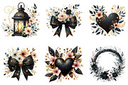 Glitter Luxury Black Spring Clipart, an Illustration by DreamArtGraphic (Thumbnail 4 of 4)
