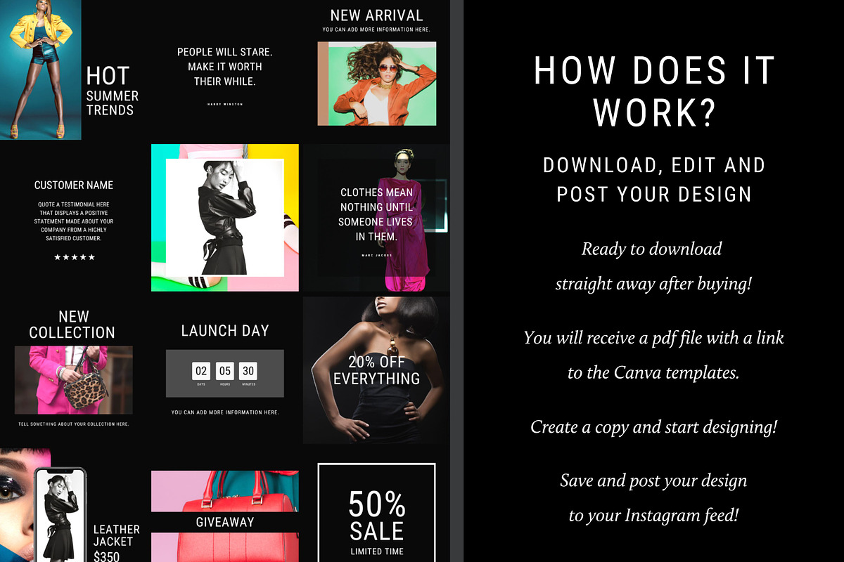 Fashion Templates Canva Instagram, a Social Media Template by DeeBeeDesign (Photo 7 of 7)