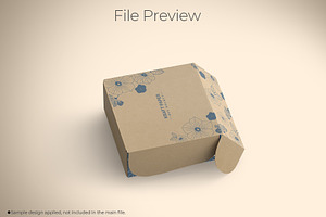 Square Kraft Paper Mailer Box Mockup