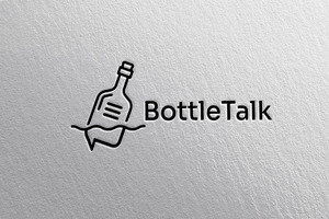 Bottle Talk Logo Message in a Bottle, a Branding & Logo Template by Art Studio Design