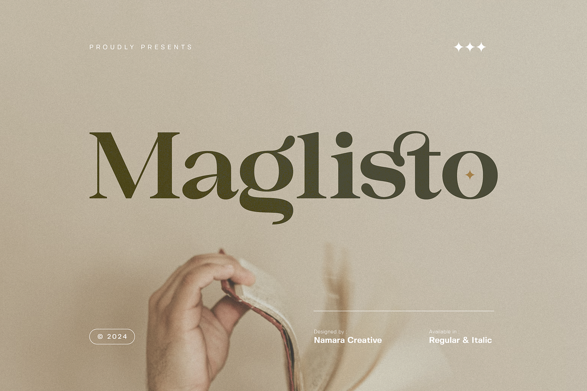 Maglisto - Modern Serif Display, a Serif Font by Namara Creative Studio (Photo 1 of 10)