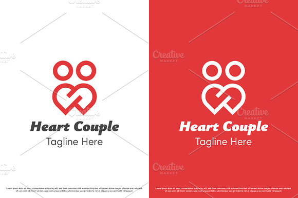 Couple dating logo design illustration