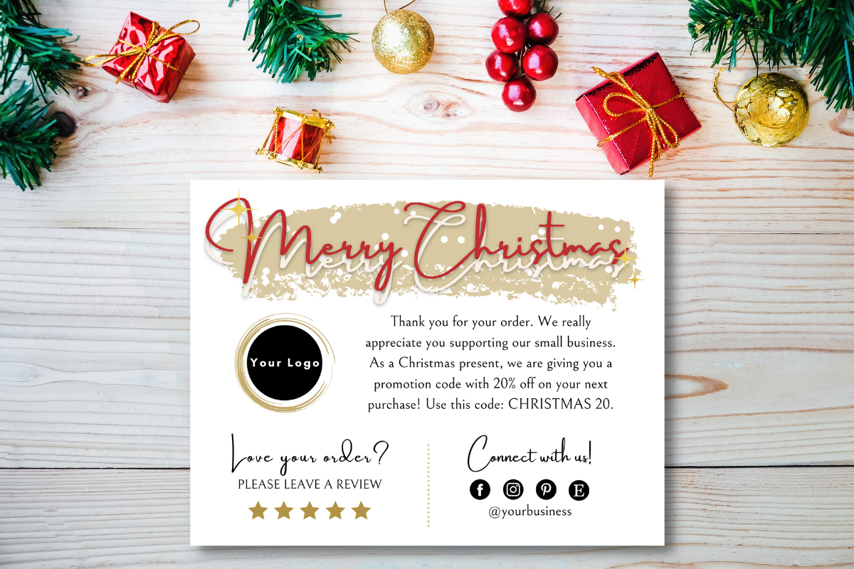 Christmas Thank You Card Bundle, a Card Template by Miku Waku (Photo 4 of 7)