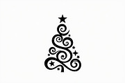 Elegant Christmas Tree Silhouette Se, an Illustration by balal (Thumbnail 2 of 21)