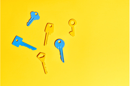 Various colorful keys on vibrant, an Abstract Photo by Gladkov photography