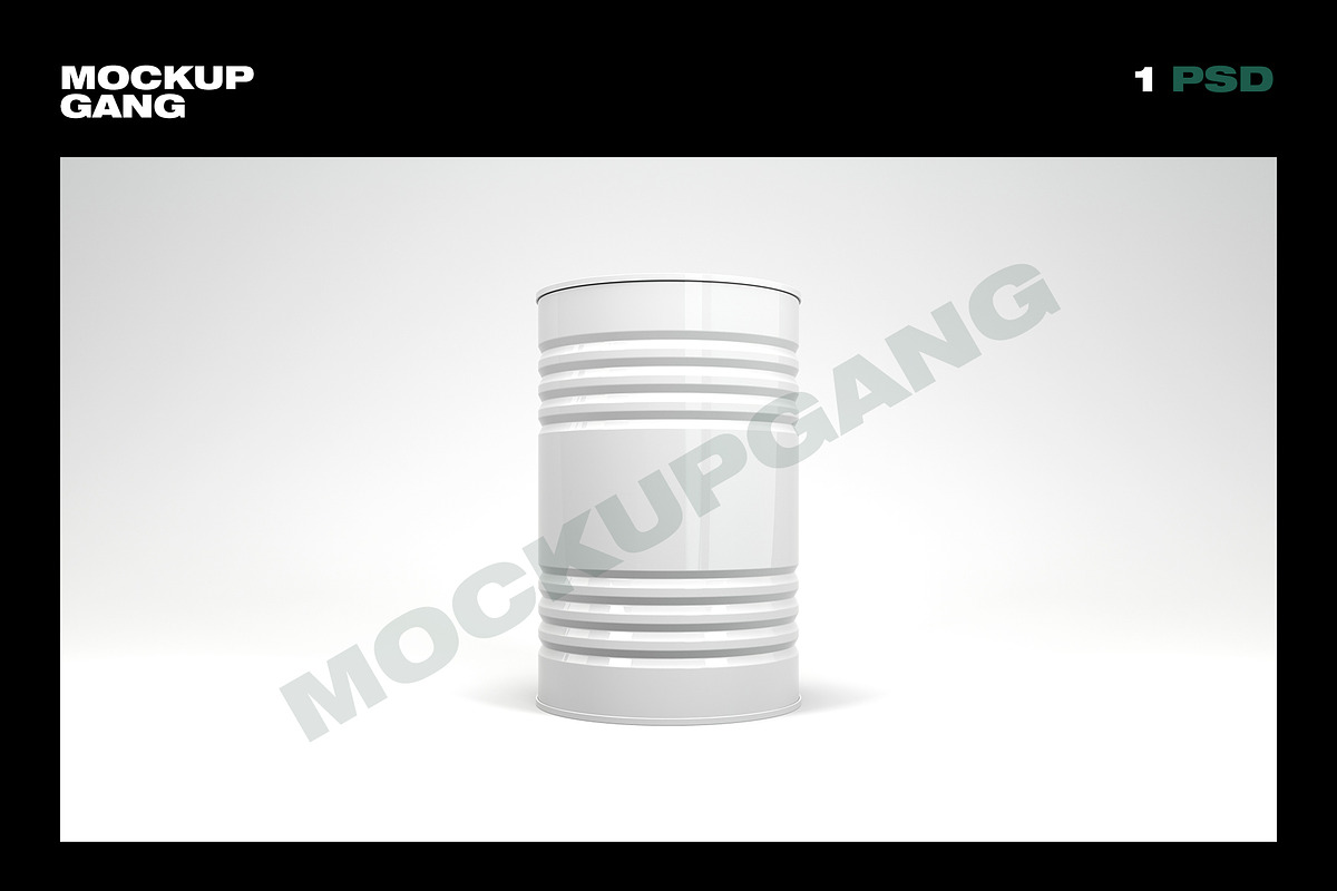 Metal Barrel Mockup, a Cups & Container Mockup by Mockup Gang (Photo 4 of 4)