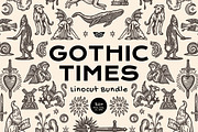 Gothic Times Linocut Bundle, a Person Illustration by ClayStudio (Thumbnail 1 of 8)