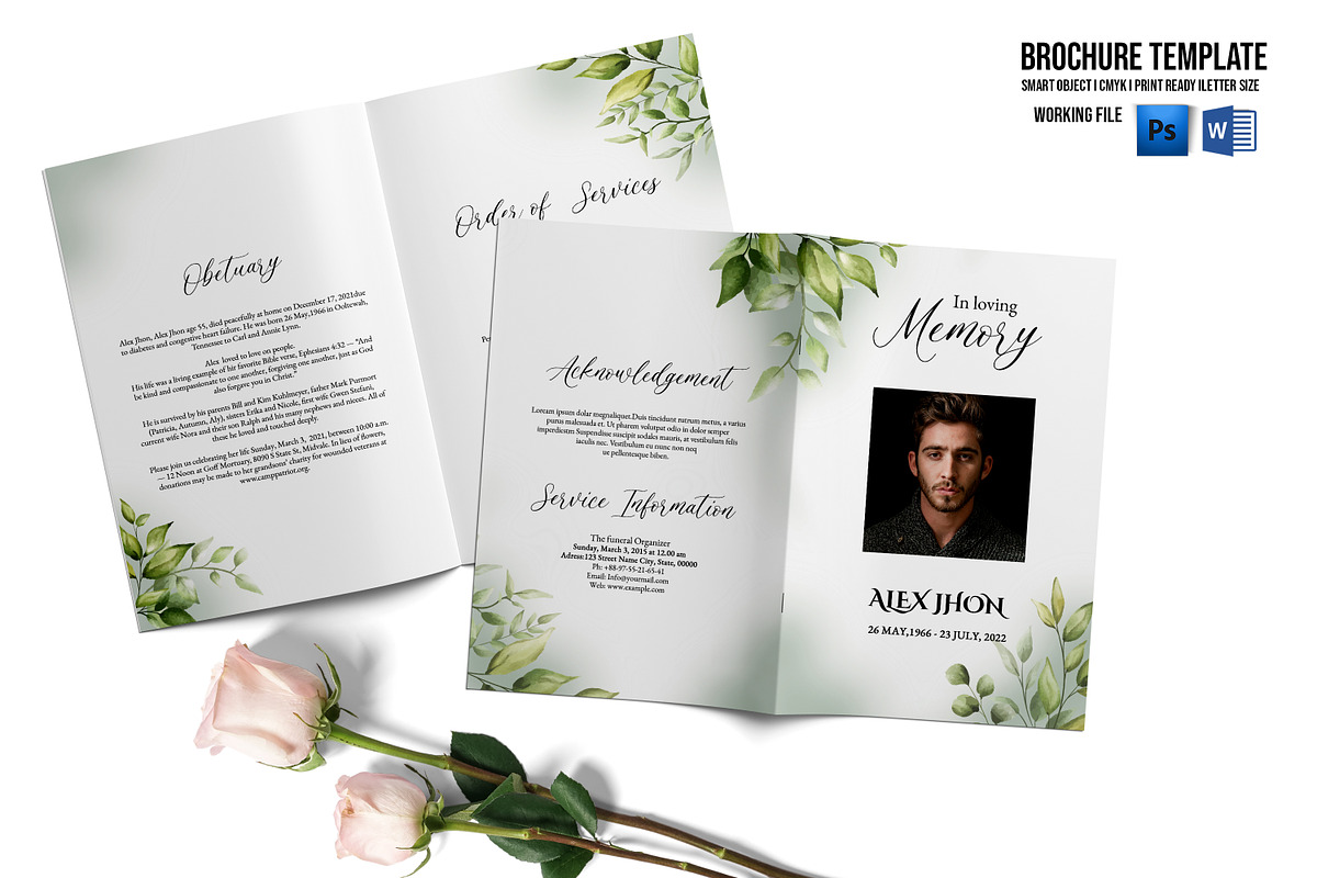 Funeral Program Template, a Brochure Template by Template Shop (Photo 1 of 5)