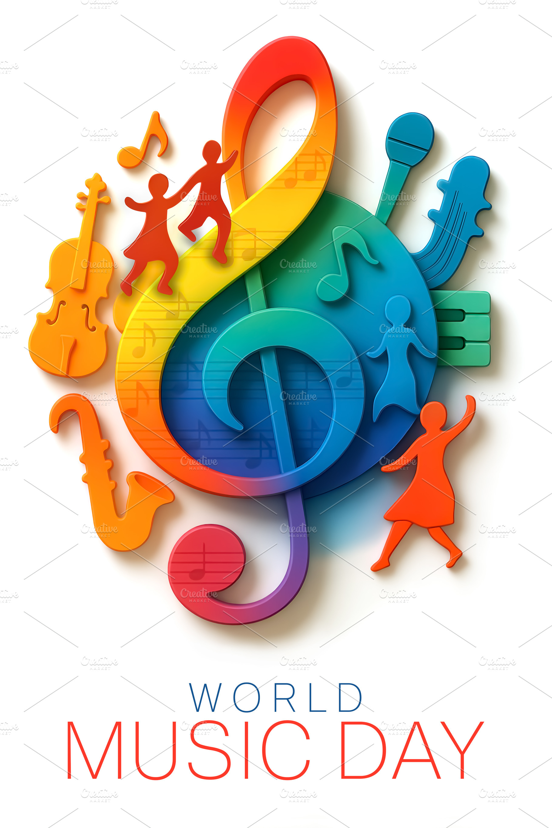 World Music Day with a treble clef, an Arts & Entertainment Photo by angellodeco