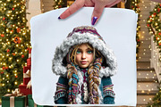 Cosy Winter girl Clipart Bundle, an Illustration by Craft Nest (Thumbnail 6 of 10)