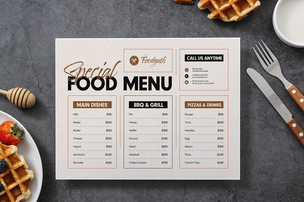 Creative Food Menu