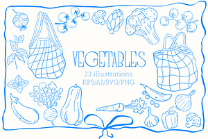Vegetables Line art, a Food Illustration by Carpet Tapete Pretzel