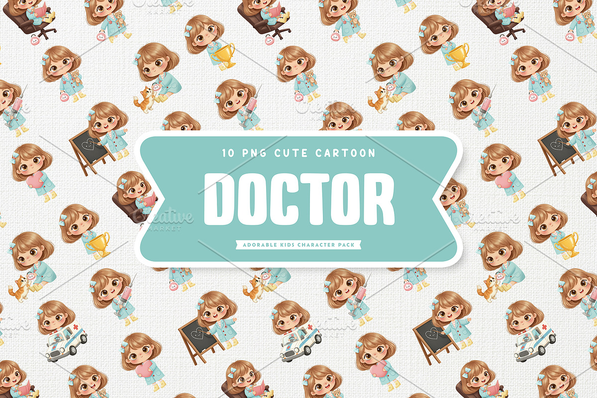 Adorable Doctor Kids Cartoon, a Healthcare Illustration by Gohsantosa (Photo 2 of 4)