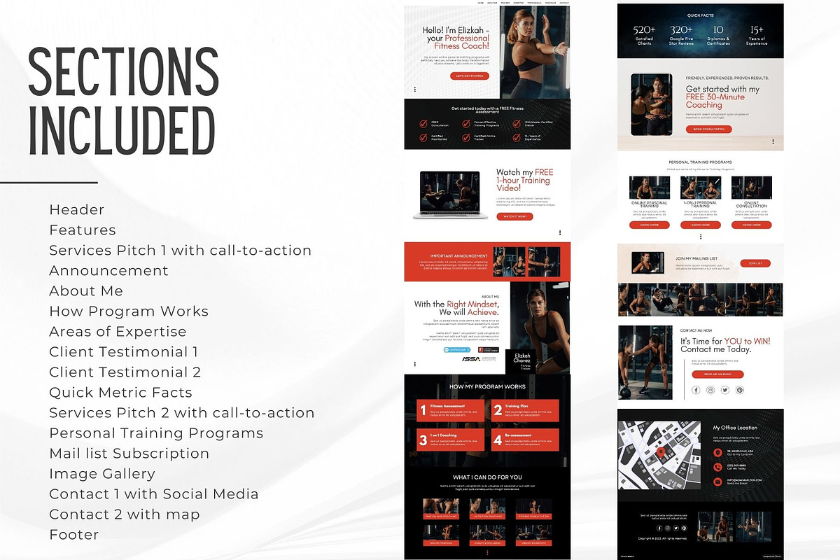 Fitness Coach Canva Website Template, a Landing Page Template by Kromatic Design Studio (Photo 2 of 8)