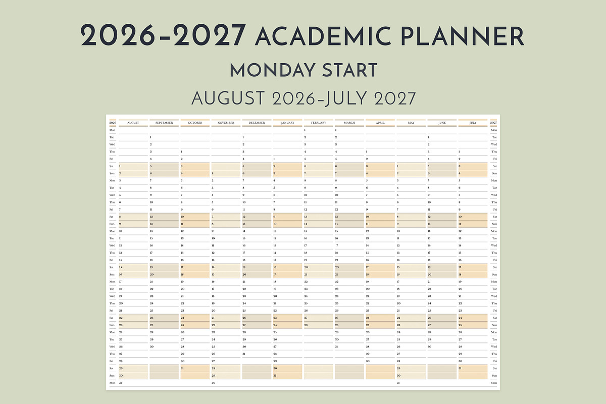 2026–2027 Academic Planner MO Start, a Stationery Template by Olga Begak Art & Design (Photo 3 of 3)
