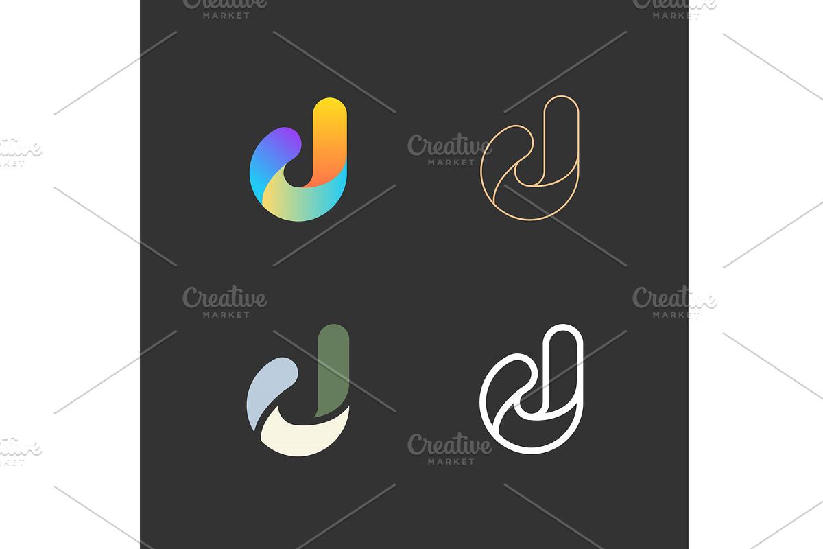 Set of letters D from abstract, a Branding & Logo Template by Bureau