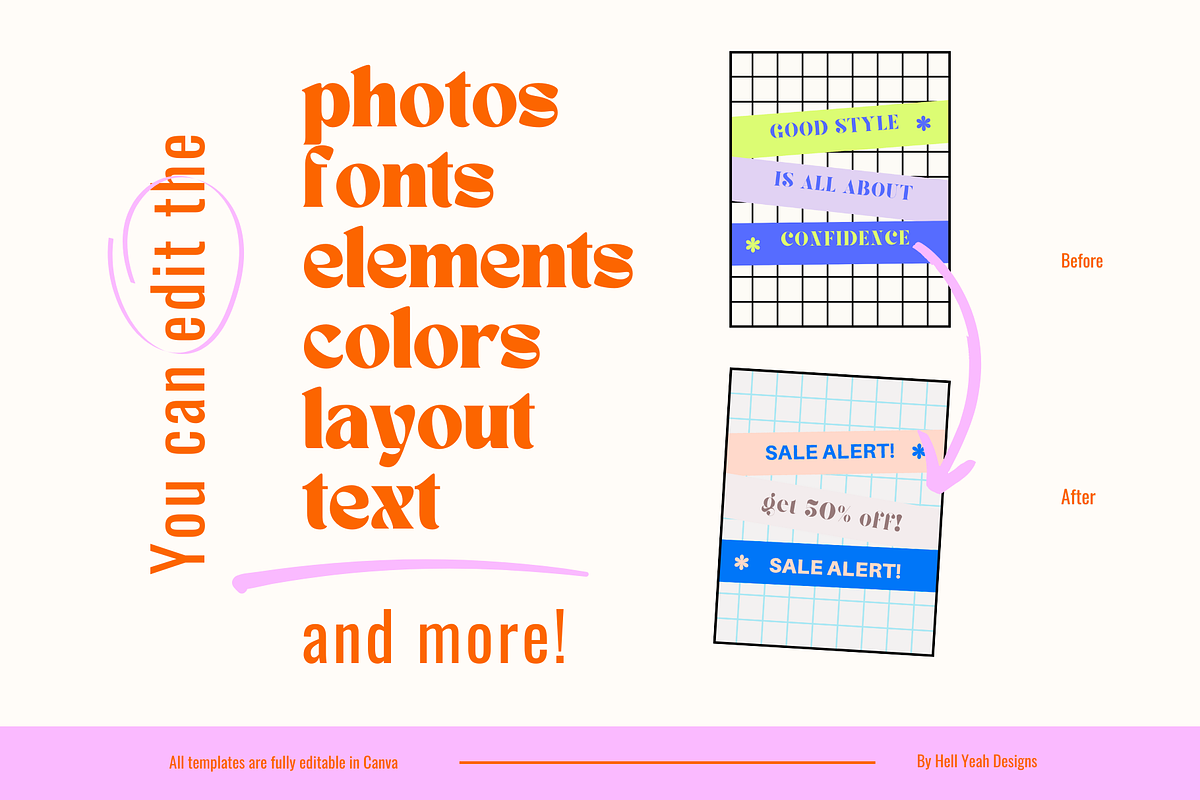 Funky Instagram Post Templates, a Design Template by Hell Yeah Designs (Photo 8 of 8)