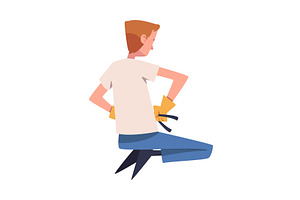 Man Construction Worker Character, a Person Illustration by TopVectors