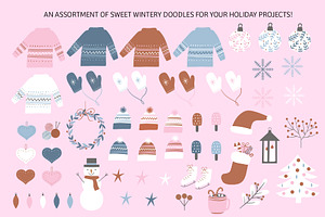 Whimsical Winter Clipart Set