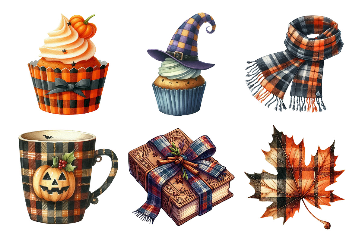 Halloween Autumn Plaid Clipart, an Illustration by Daily.Designs (Photo 5 of 5)