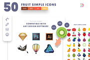 50 Fruit Simple Icons, an Outline Icon by Dighital (Thumbnail 9 of 10)