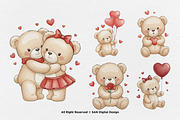 15 Bundle Watercolor Love Bear Wild, an Animal Illustration by Morspective (Thumbnail 5 of 8)