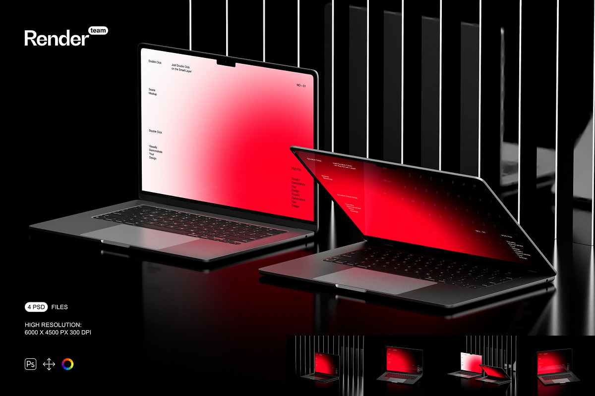 MacBook Air Mockup Set, a Mac Mockup by Renderteam (Photo 1 of 10)
