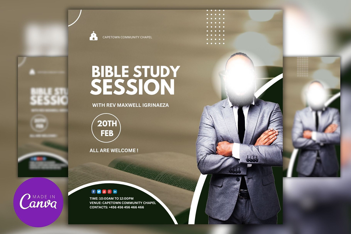 Bible Study Canva Design Template, a Social Media Template by Mishek Munene (Photo 2 of 4)