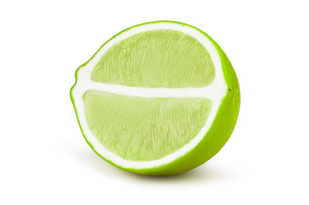 Half of lime fruit slice isolated on