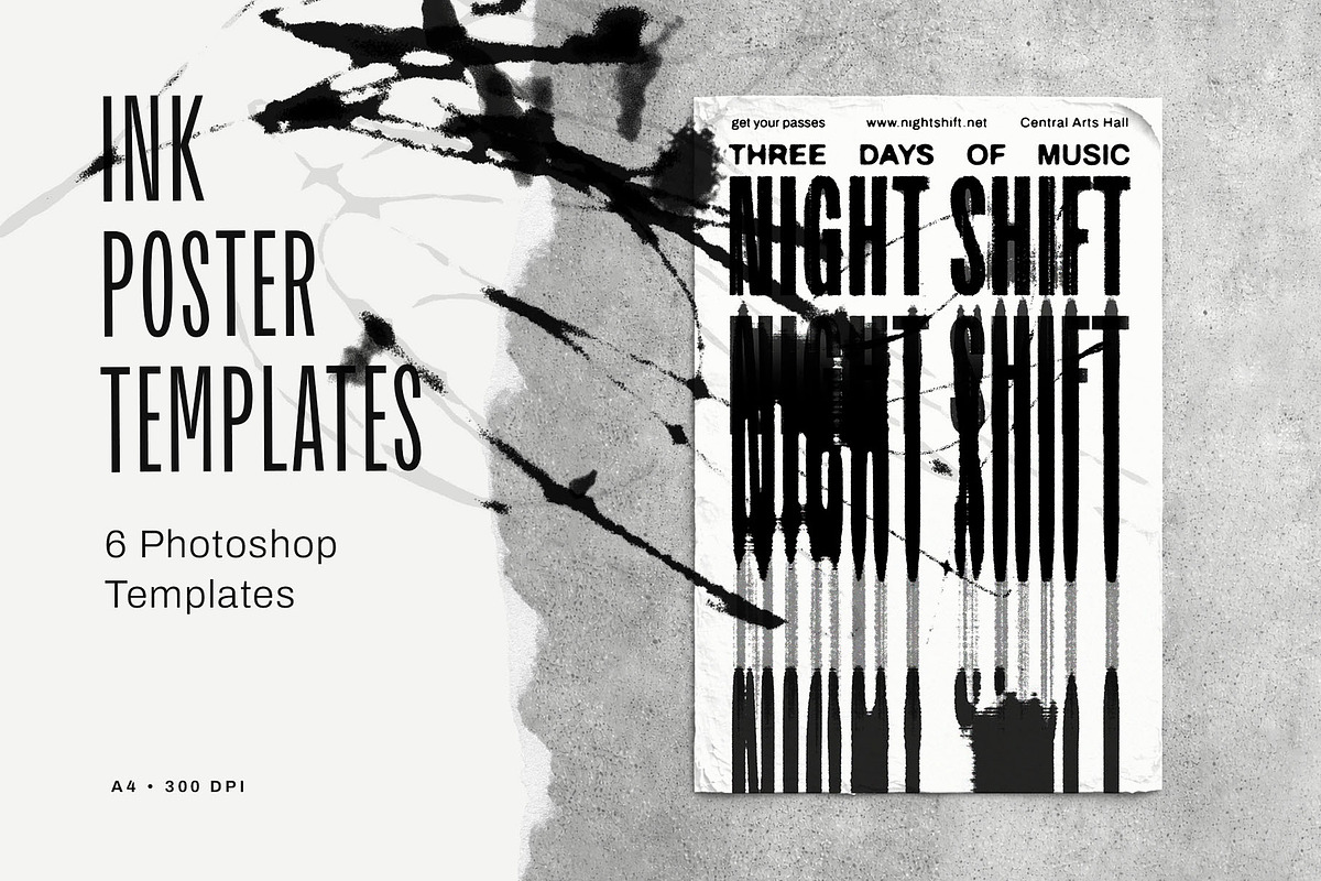 Ink Poster Templates, a Poster Template by Inartflow (Photo 1 of 14)