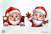 Santa Claus Peeking Christmas Bundle, a Decorative Illustration by danishgraphics (Thumbnail 2 of 8)