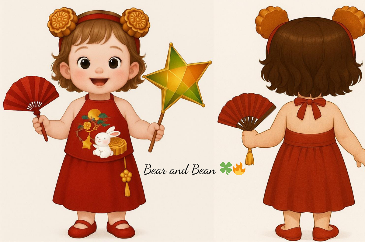Mid-Autumn Festival Girl Clipart, a Graphic by Bear and Bean Studio (Photo 4 of 5)