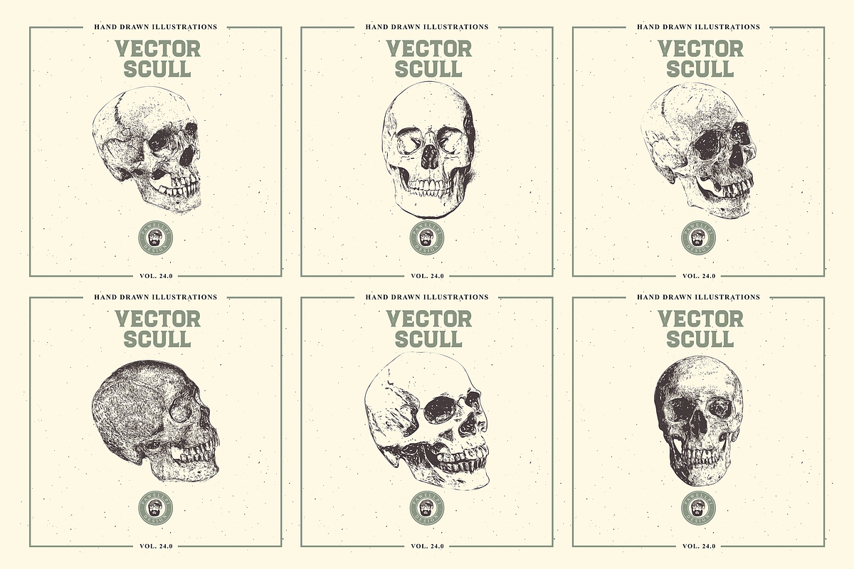 VECTOR SKULL HAND DRAWN BUNDLE 24, an Illustration by pawellpi (Photo 3 of 4)
