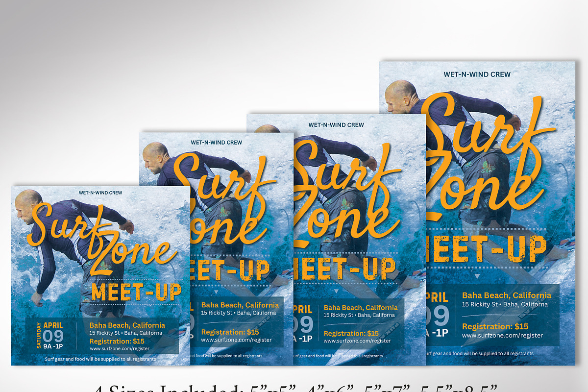 Surf Meet-Up Flyer Template preview 2