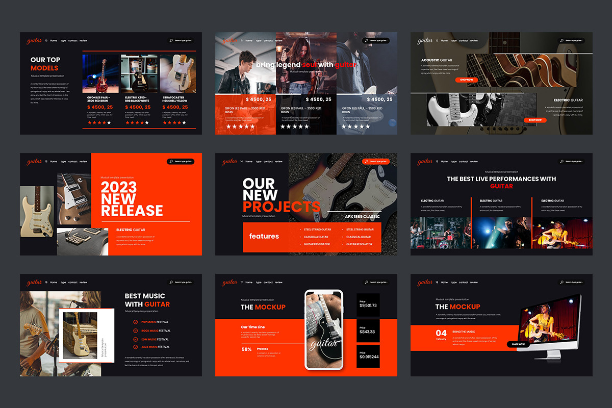 Guitar PowerPoint Presentation, a Presentation Template by Stock Shape (Photo 2 of 4)