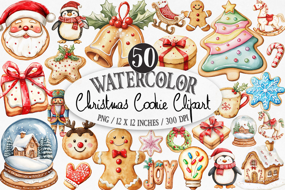 Christmas Cookie Clipart, an Illustration by Designking (Photo 1 of 4)