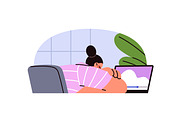 People work, study on laptop set, a Technology Illustration by PaperTrident (Thumbnail 3 of 7)