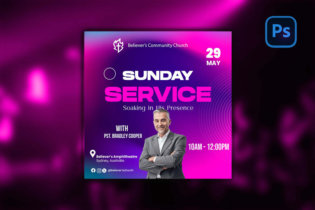 Sunday Service Flyer, a Social Media Template by Believe Creatives (Photo 1 of 2)