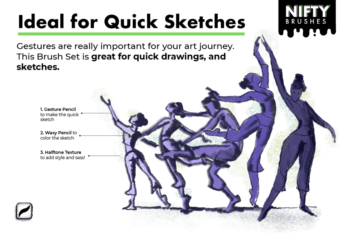 Nifty Brushes for Procreate, a Brush Add-On by Riveros Illustration (Photo 3 of 11)
