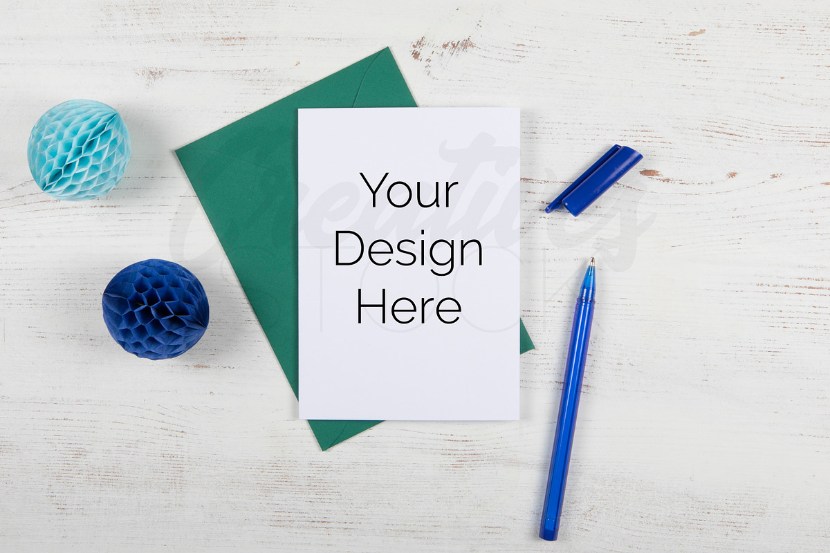 A6 Blue Greeting Card Bundle, a Print Template by Creatives STOCK (Photo 6 of 7)
