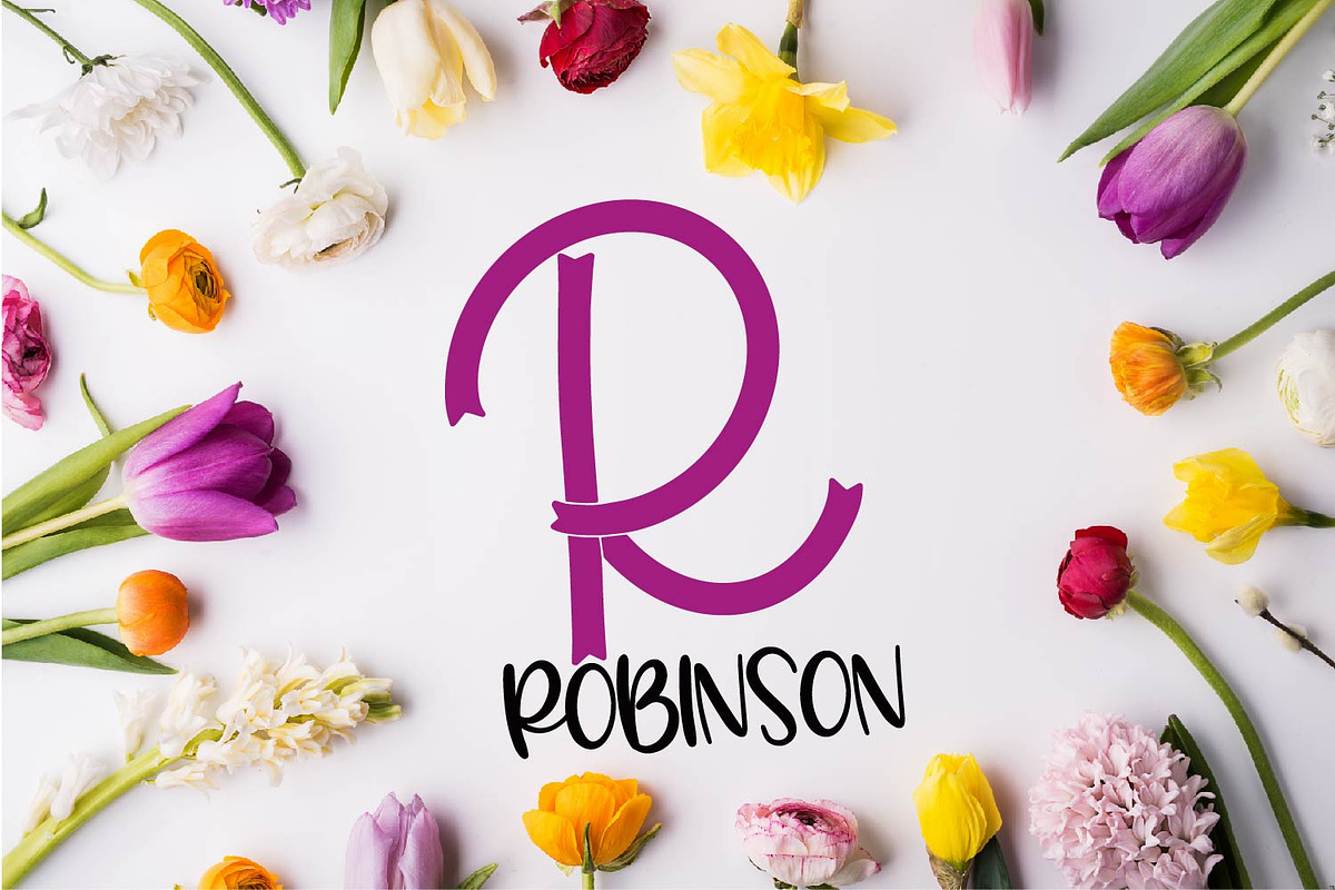 Brave - A Ribbon Monogram Font preview 5