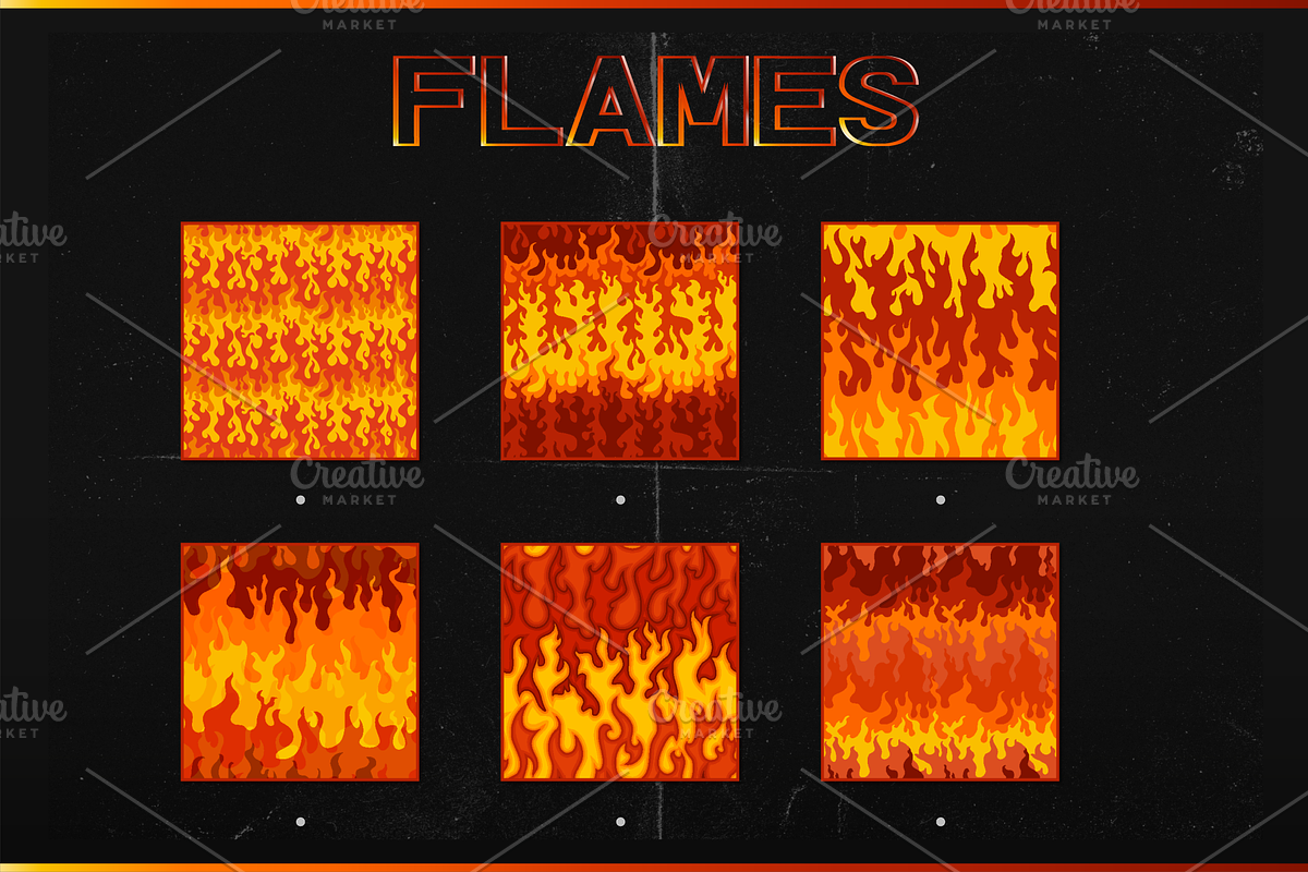 Flames seamless patterns pack, a Pattern Graphic by Gudiny (Photo 4 of 11)
