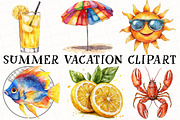 Summer Vacation Clipart, an Illustration by OK Design (Thumbnail 2 of 6)