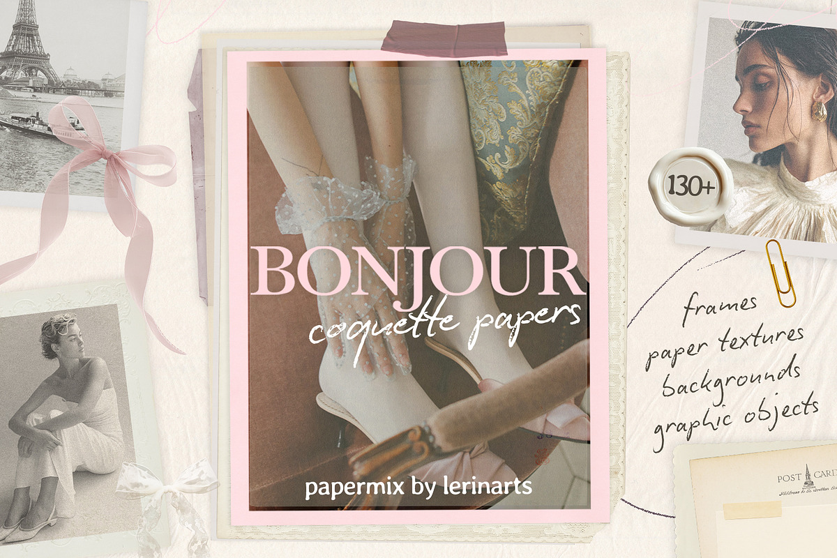 Bonjour - Coquette Papers Collection, a Texture Graphic by lerinartstudio (Photo 1 of 11)