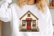 Watercolor Christmas Houses Clipart, an Illustration by SinaCreation (Thumbnail 4 of 7)