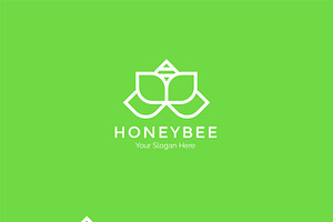 Honey Bee Logo - Flower Logo